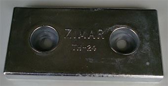 TH - 24 Bolt On Drilled Plate Zinc - Deep Blue Yacht Supply