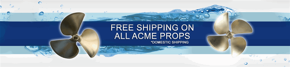 free domestic shipping on acme marine boat propellers